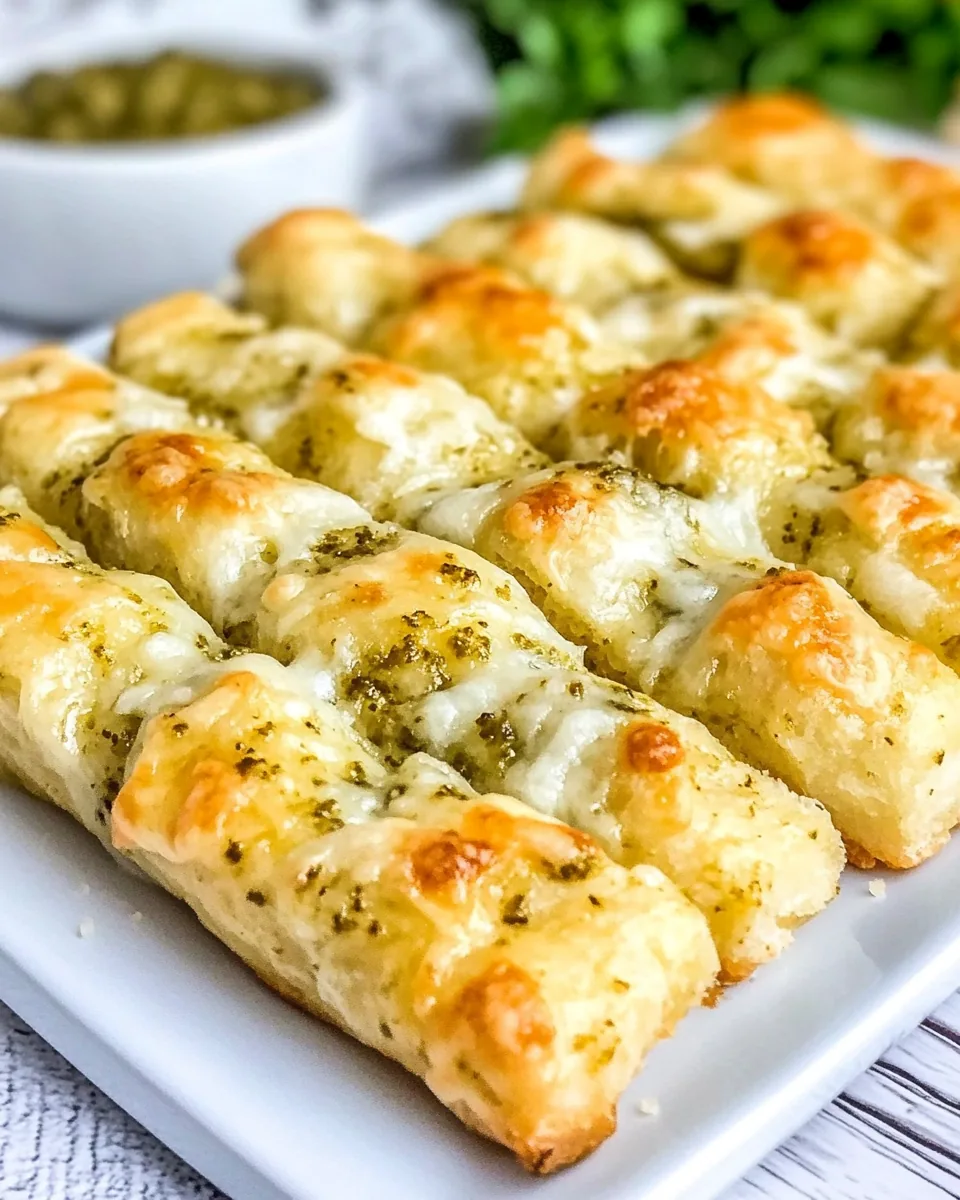 Cheesy Pesto Breadsticks