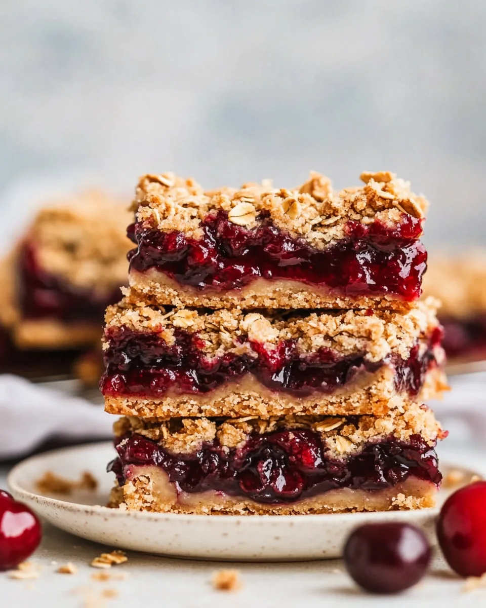 Cherry Pie Bars with Oatmeal Crumble