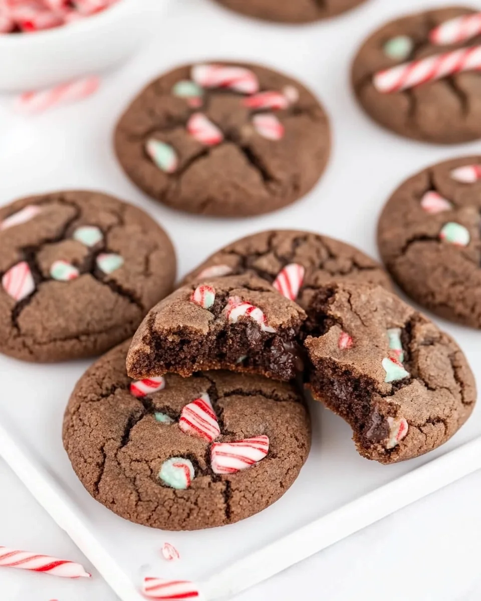 Chewy Double Chocolate Peppermint Cookies