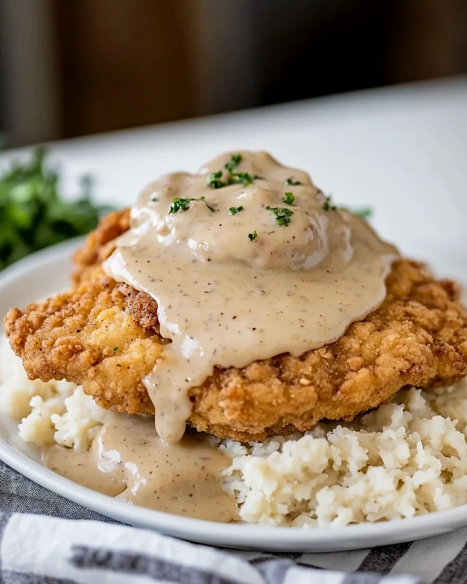 Chicken Fried Hamburger with White Gravy