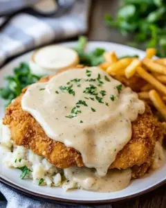 Chicken Fried Hamburger with White Gravy