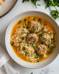 Chicken Meatball Orzo Soup