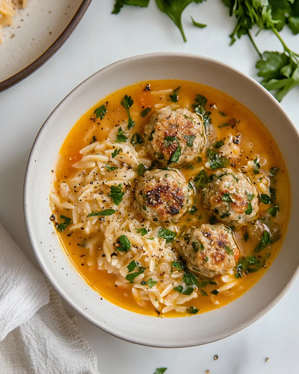 Chicken Meatball Orzo Soup