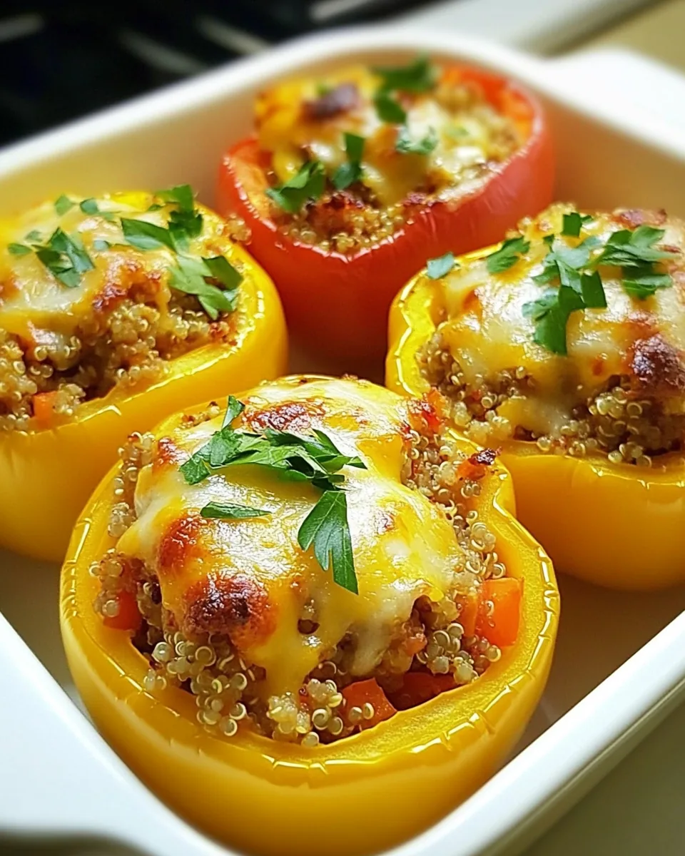 Chicken Quinoa Stuffed Peppers