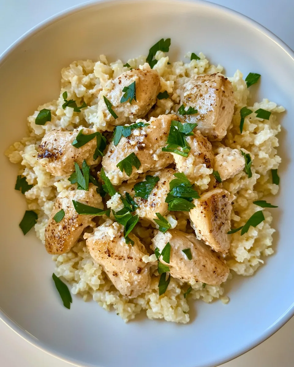 Chicken with Parmesan Cauliflower Rice