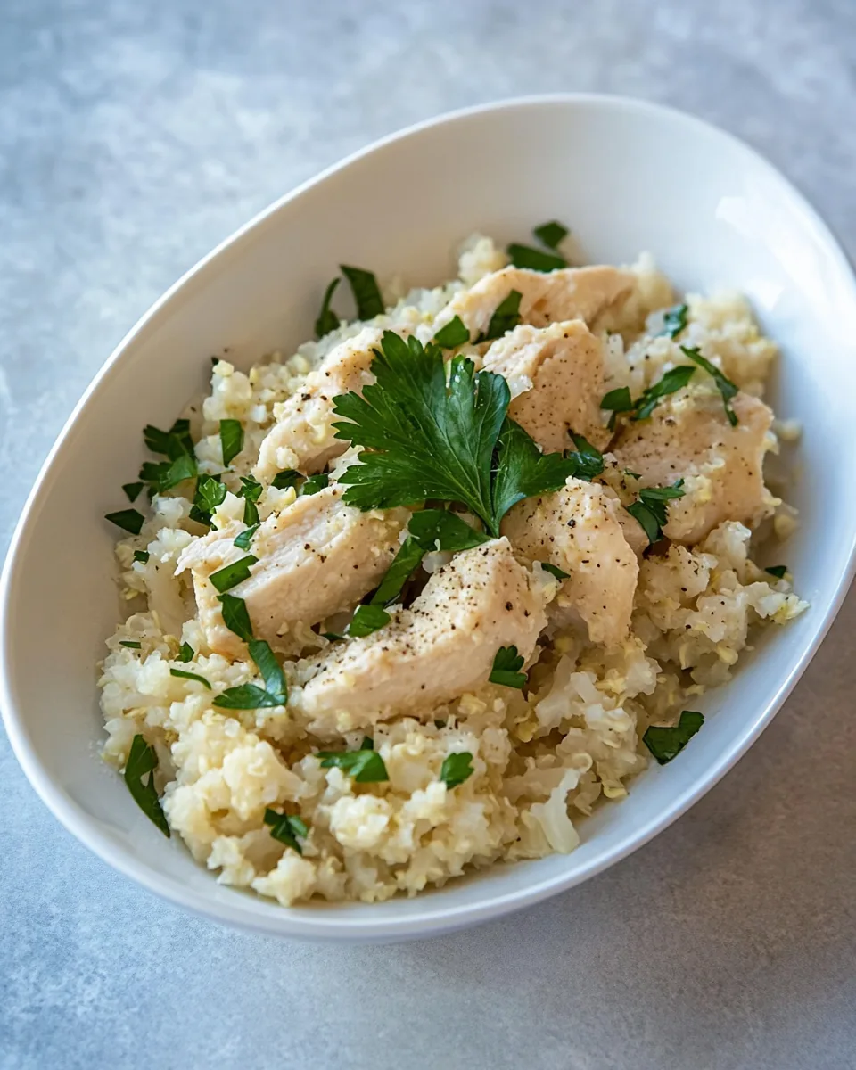 Chicken with Parmesan Cauliflower Rice
