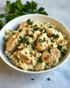 Chicken with Parmesan Cauliflower Rice