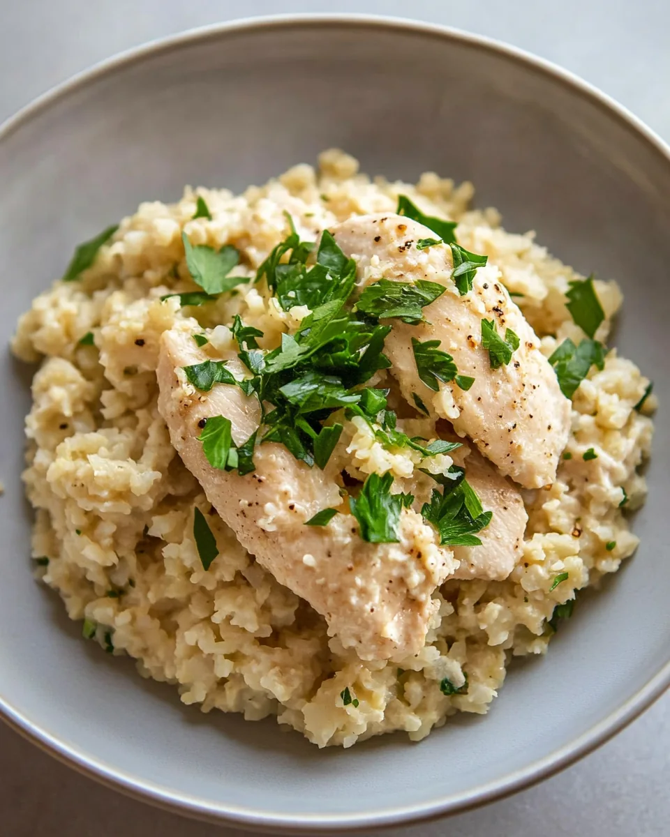 Chicken with Parmesan Cauliflower Rice