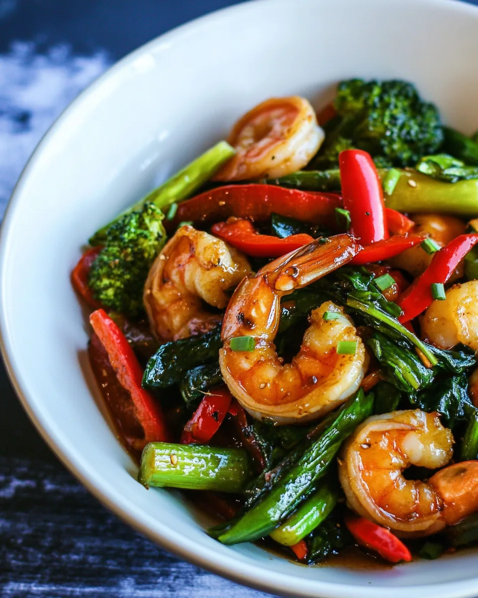 Chinese Style Skinny Shrimp and Vegetables