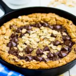 Chocolate Chip Peanut Butter Oatmeal Skillet Cookie