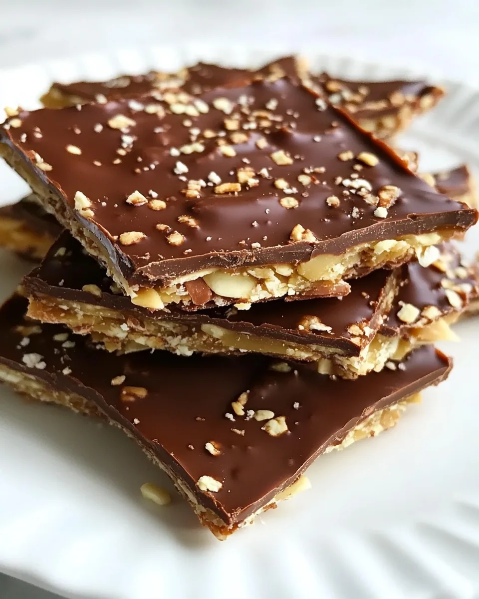 Chocolate Covered Toffee Matzo Crunch