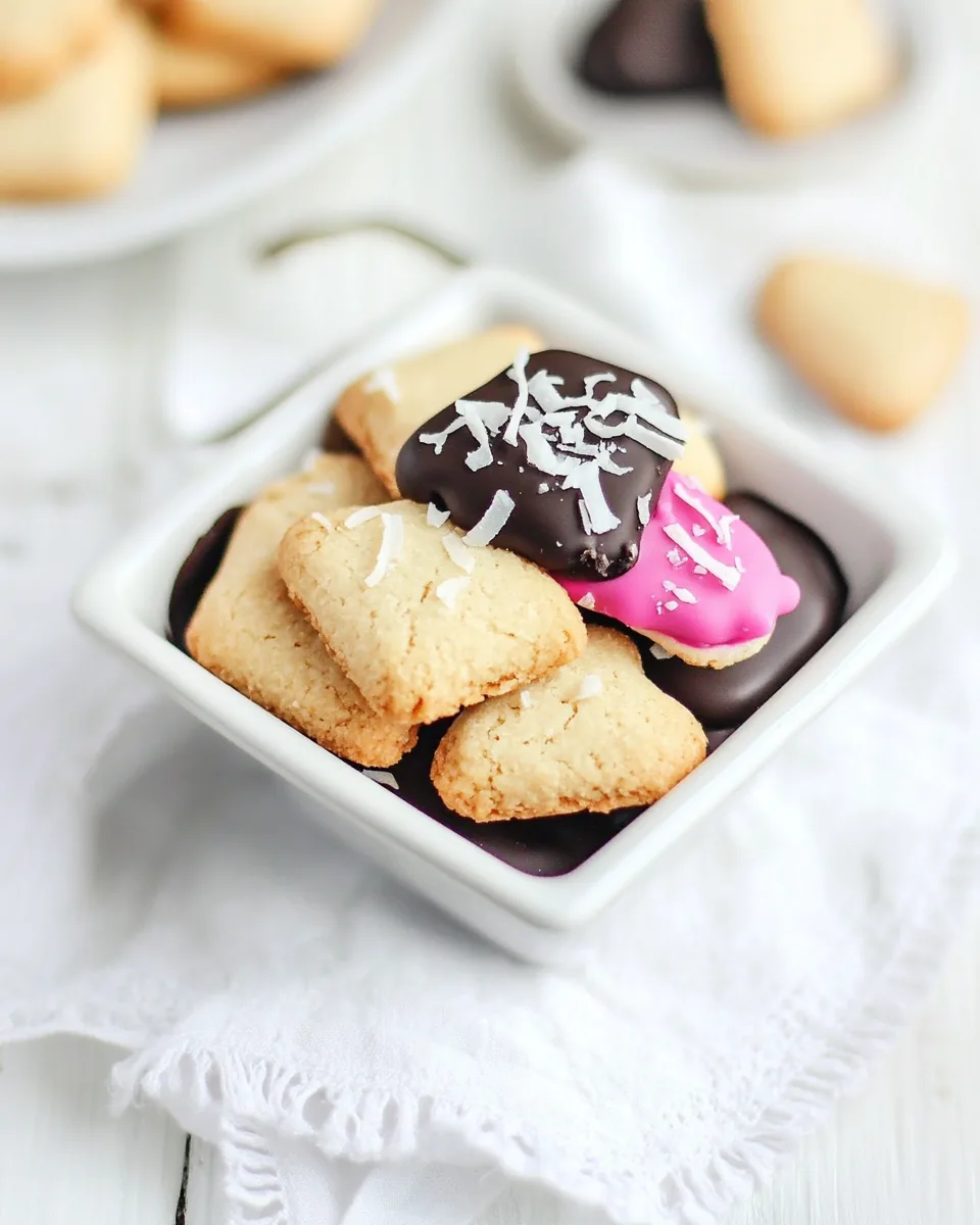 Chocolate Dipped Coconut Shortbread Cookies