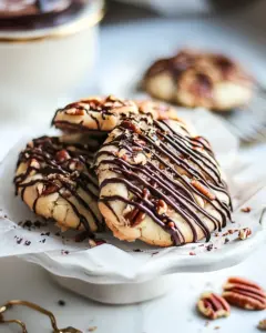 Chocolate Drizzled Buttery Pecan and Caramelized Condensed Milk Cookies
