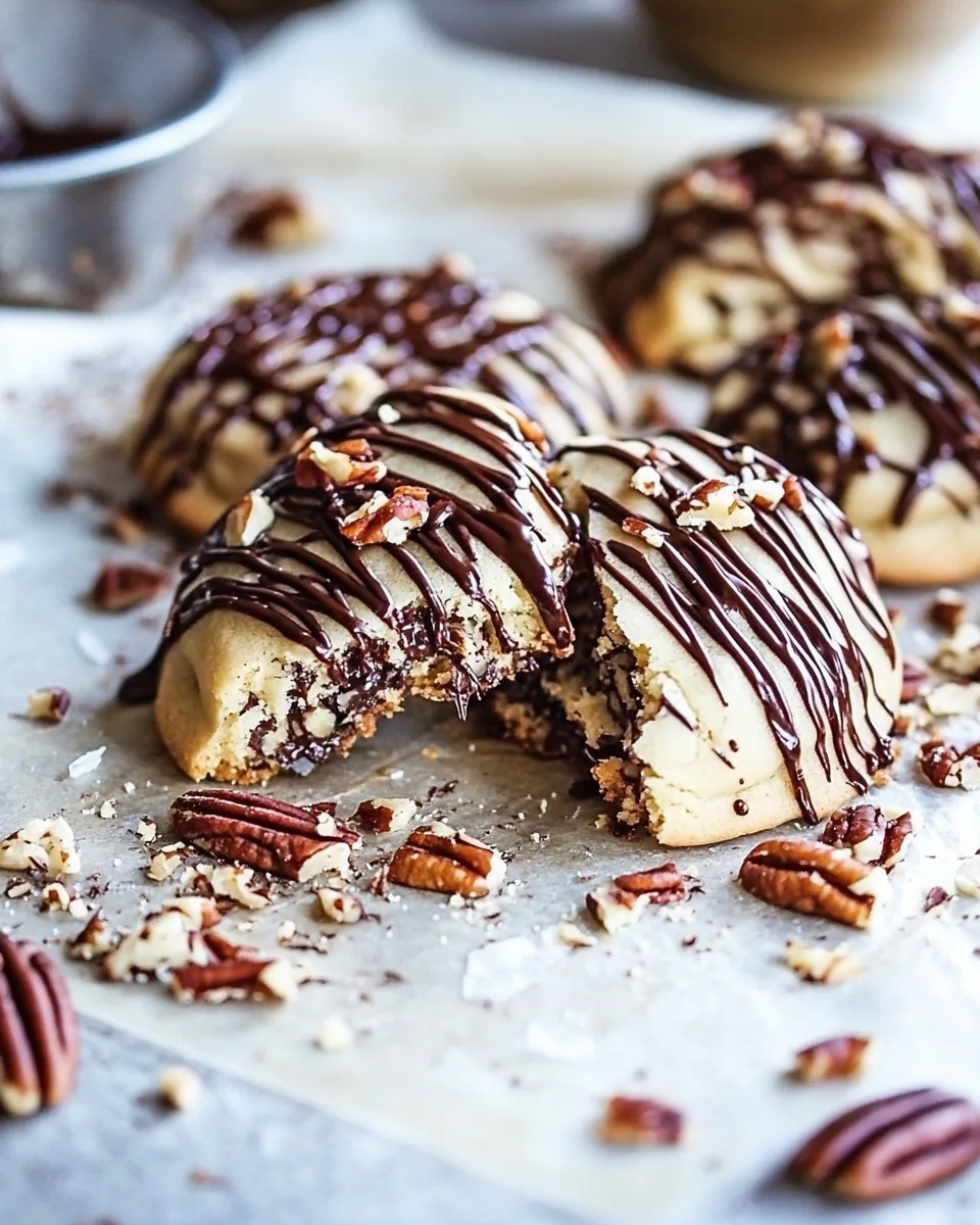 Chocolate Drizzled Buttery Pecan and Caramelized Condensed Milk Cookies