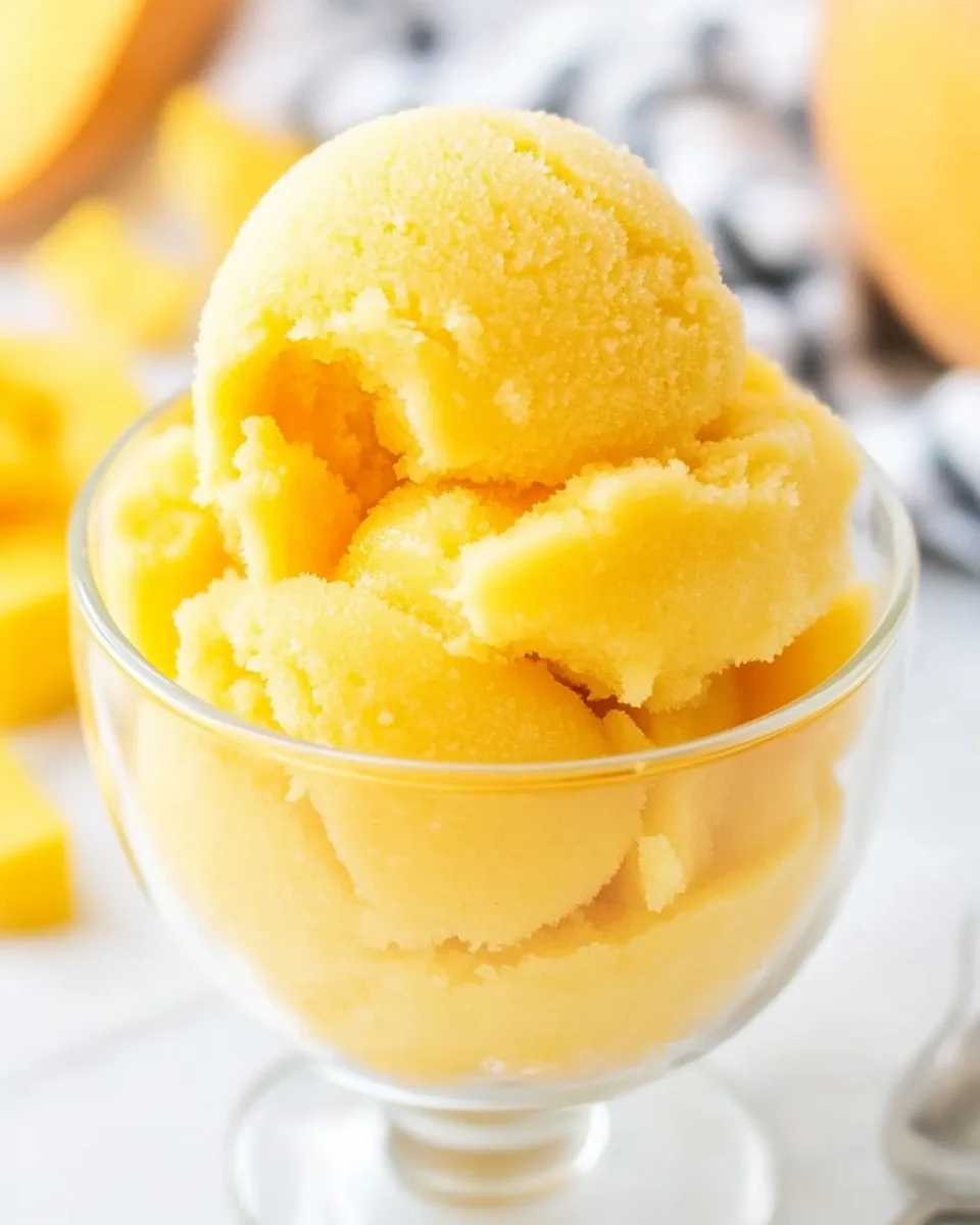 Creamy Refreshing Mango Sorbet