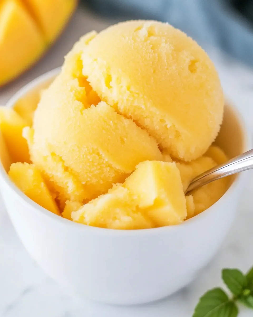 Creamy Refreshing Mango Sorbet