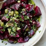 Crushed Beets with Chunky Olive Mint Dressing