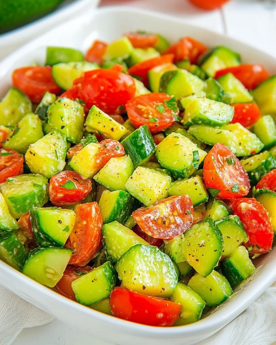 Cucumber Tomato Avocado Salad