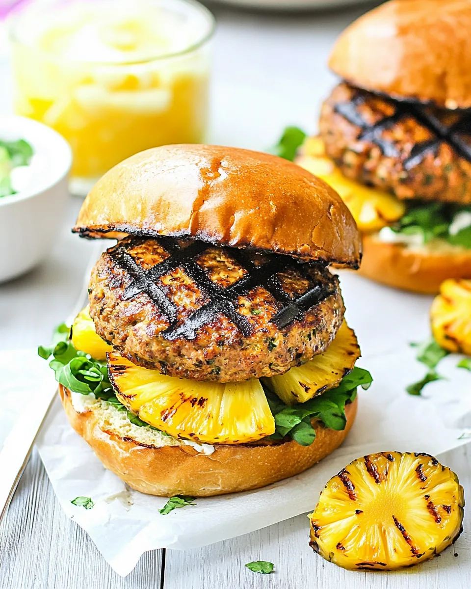 Curry Turkey Burgers With Grilled Pineapple