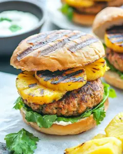 Curry Turkey Burgers With Grilled Pineapple