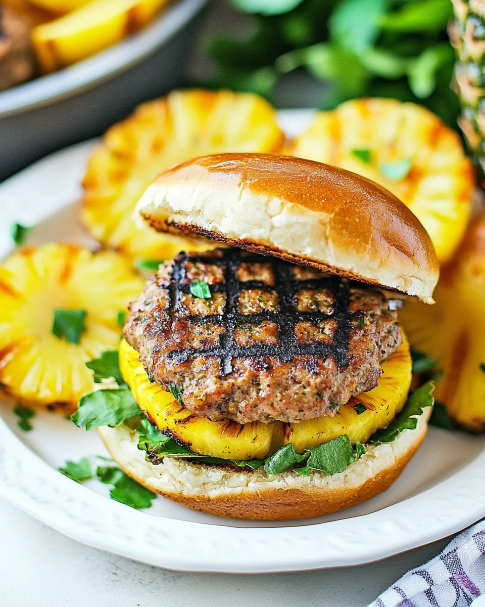 Curry Turkey Burgers With Grilled Pineapple