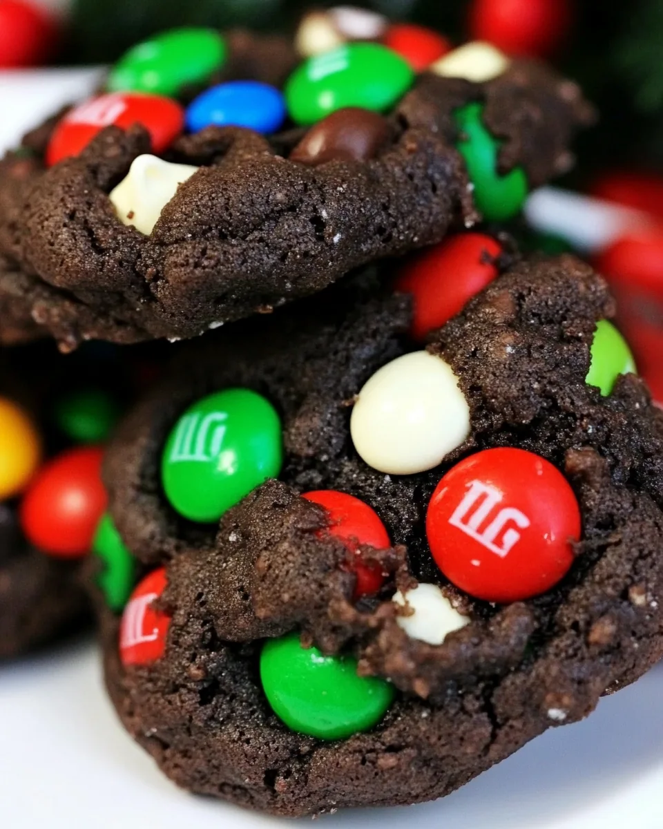 Dark Chocolate Peppermint M&M Cookies