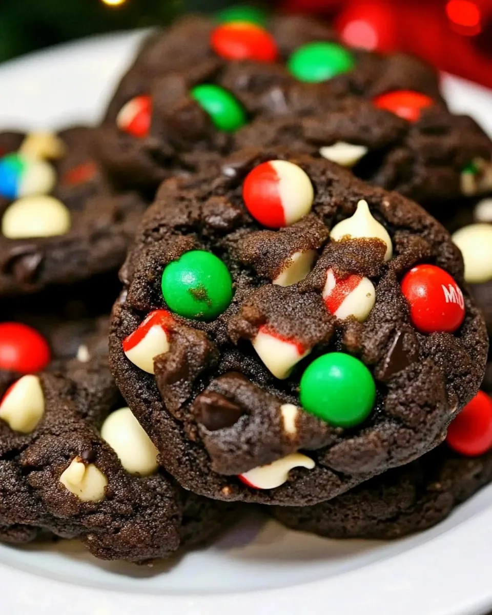 Dark Chocolate Peppermint M&M Cookies