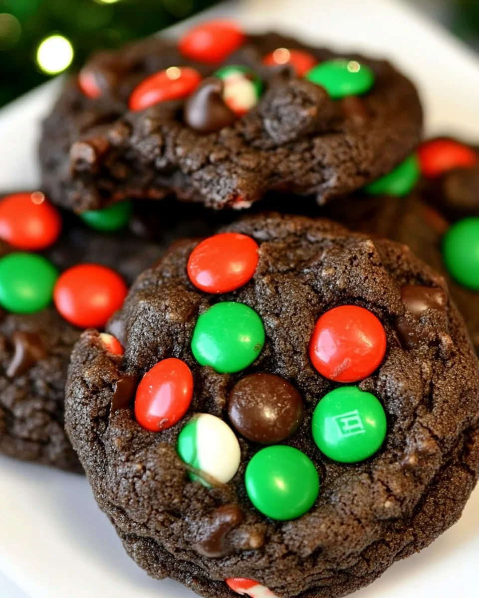 Dark Chocolate Peppermint M&M Cookies