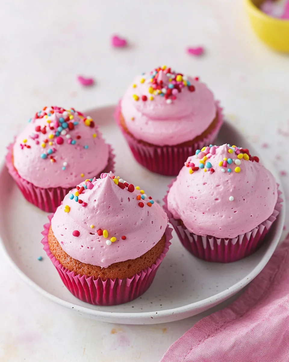 Dye Free Pink Cupcakes