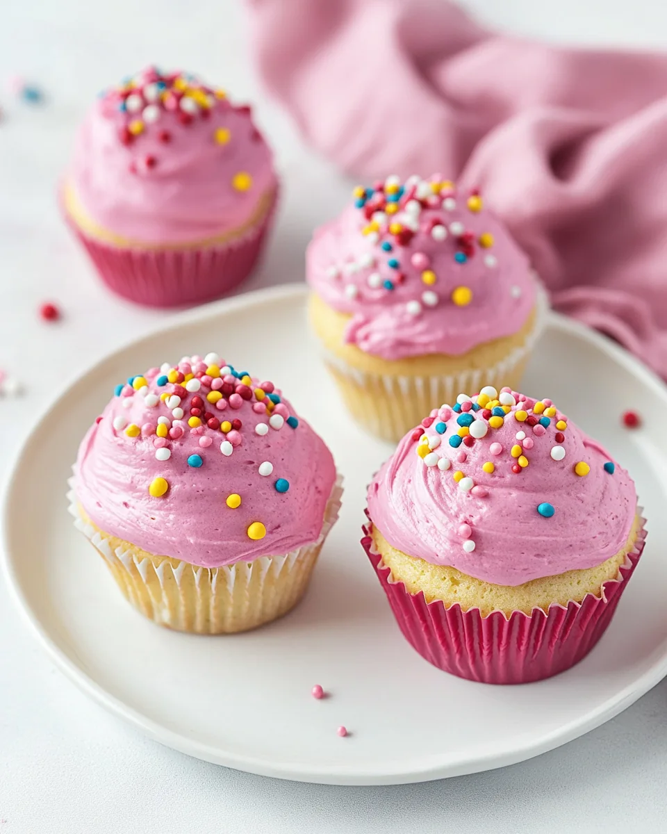 Dye Free Pink Cupcakes
