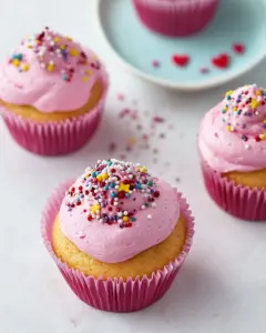 Dye Free Pink Cupcakes