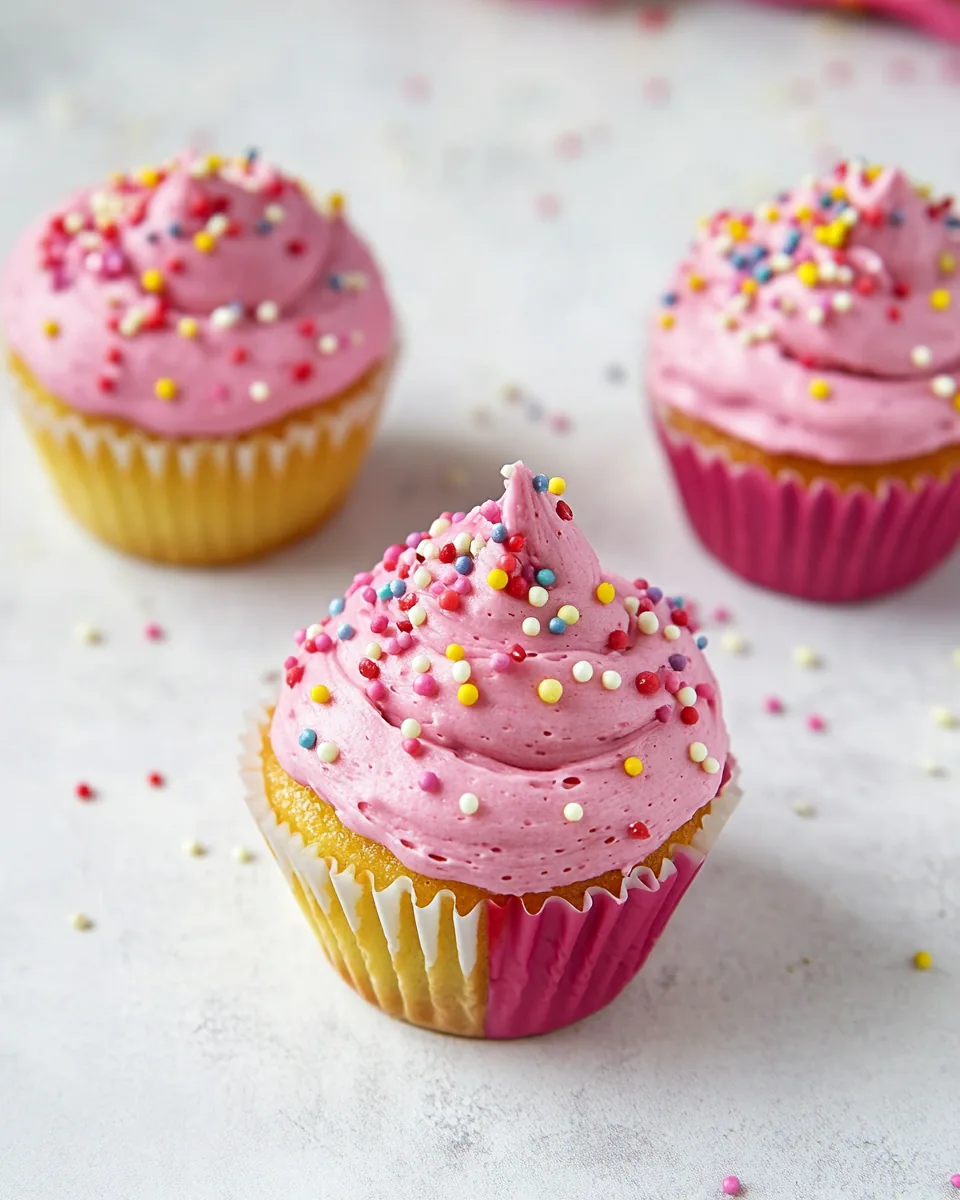 Dye Free Pink Cupcakes