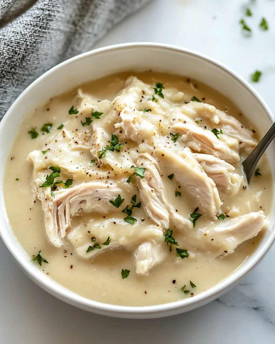 Easy 3 Ingredient Shredded Chicken and Gravy