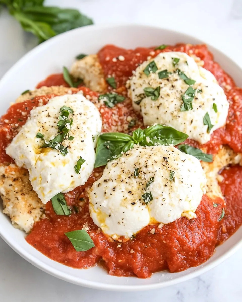 Easy Burrata Chicken Parmesan