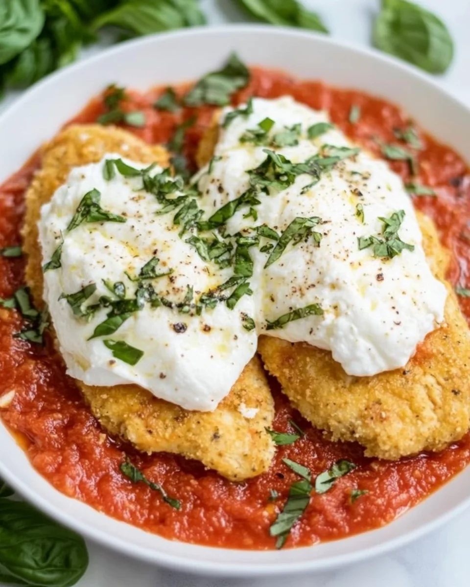 Easy Burrata Chicken Parmesan