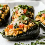 Easy Chicken Stuffed Poblano Peppers