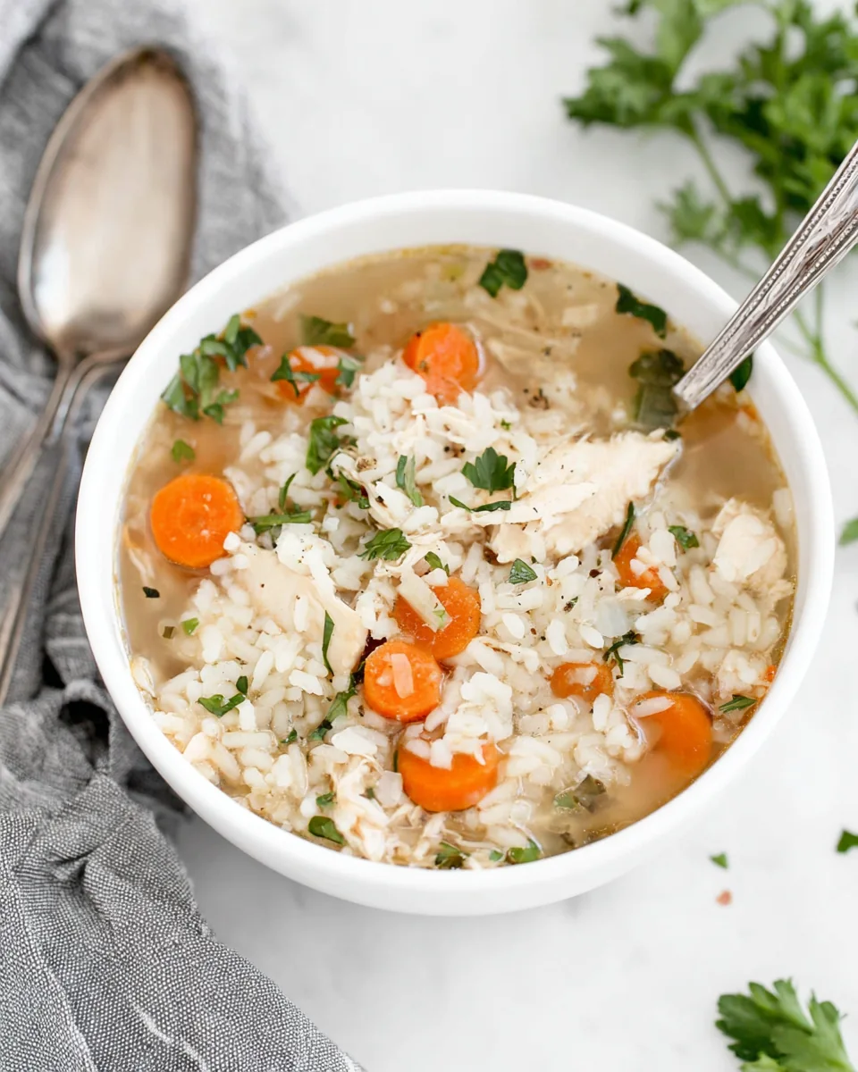 Easy Chicken and Rice Lunch Soup