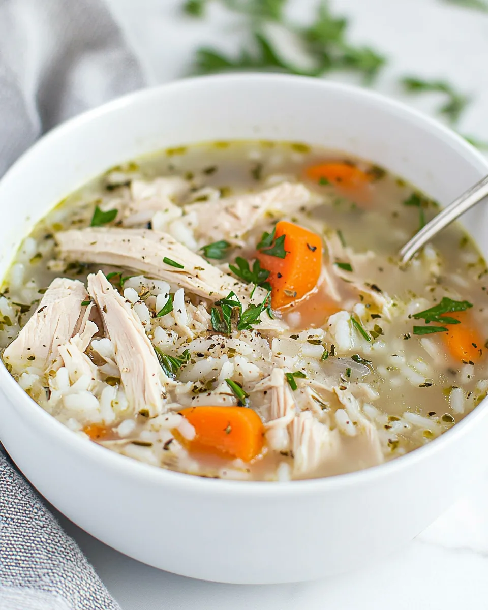 Easy Chicken and Rice Lunch Soup