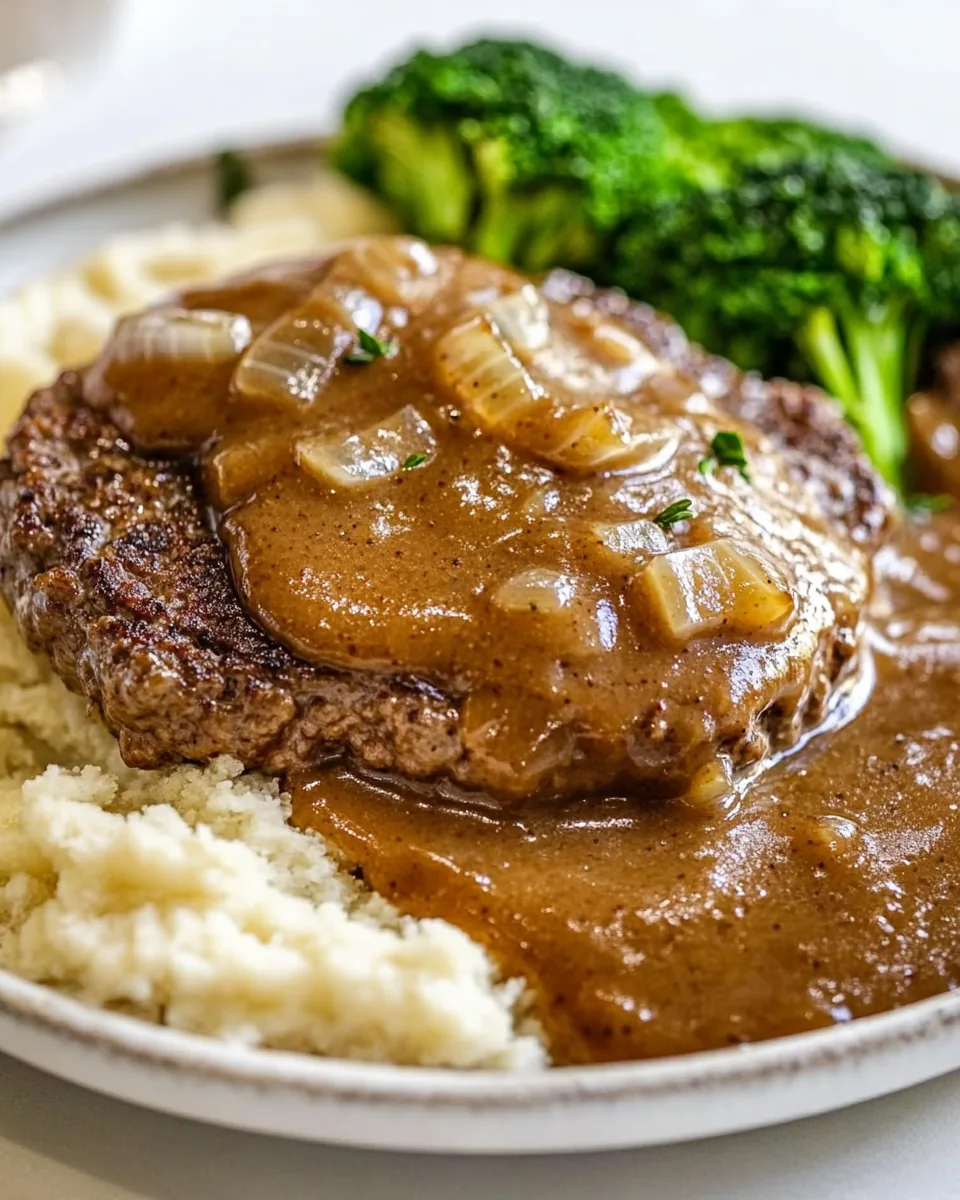 Copycat Cracker Barrel Hamburger Steak with Onion Gravy