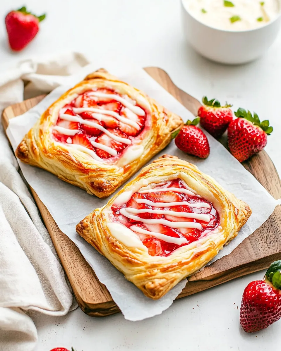 Easy Strawberry Cheesecake Danish