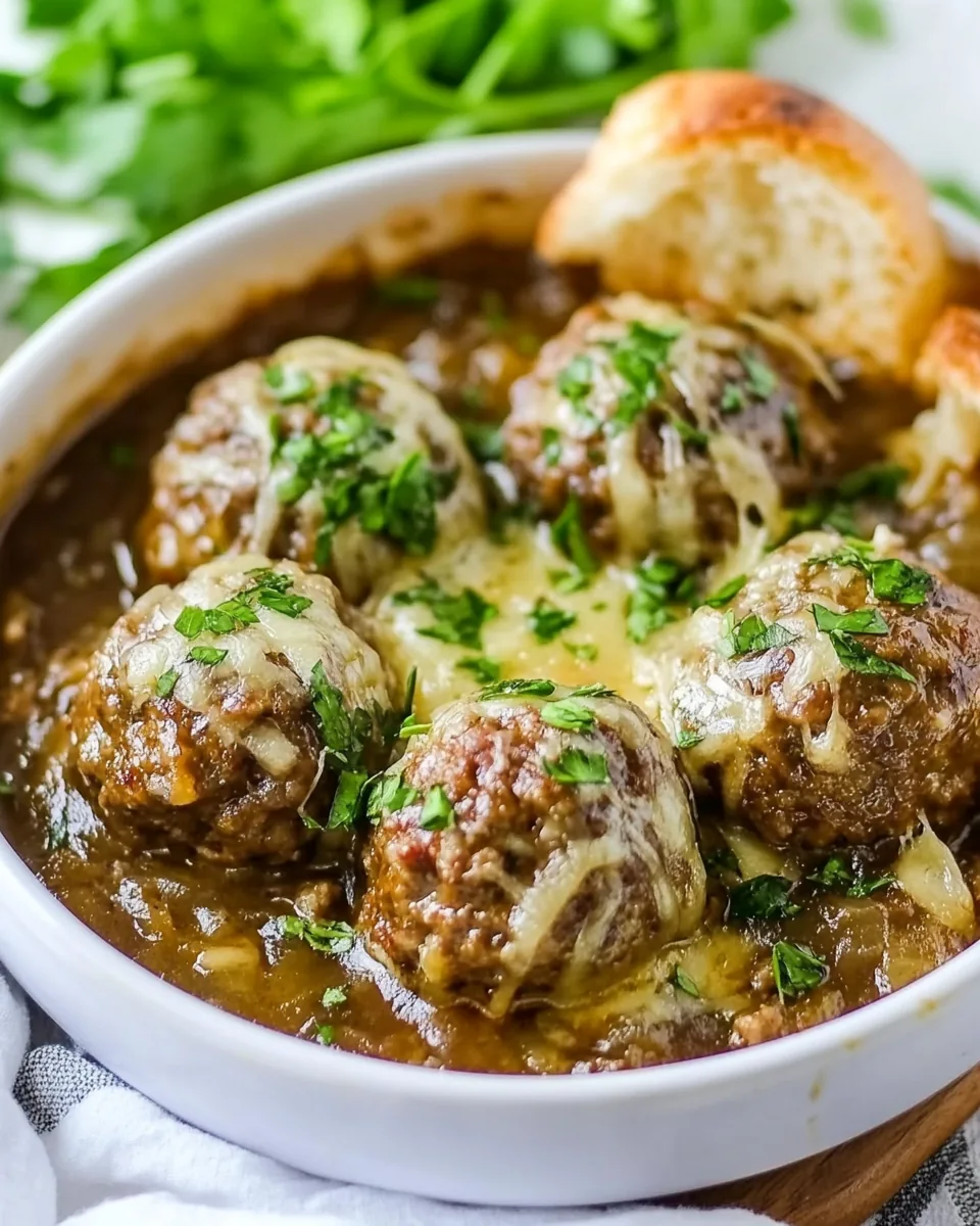 French Onion Meatballs