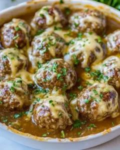 French Onion Meatballs