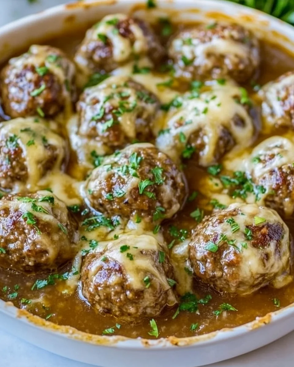 French Onion Meatballs
