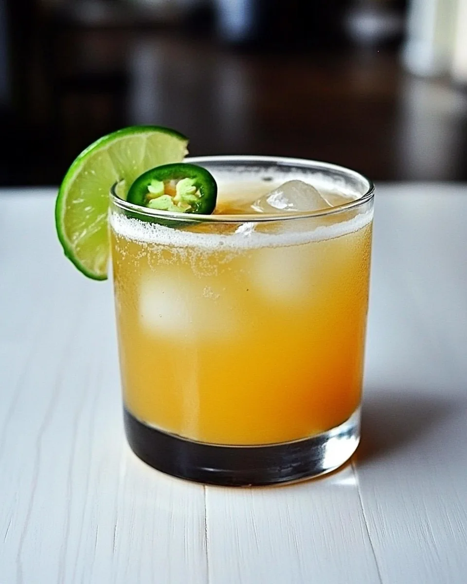 Fresh Peach Jalapeño Margarita
