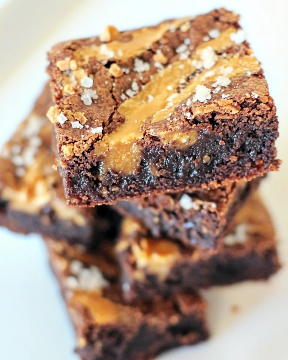 Fudgy Peanut Butter Swirl Brownies