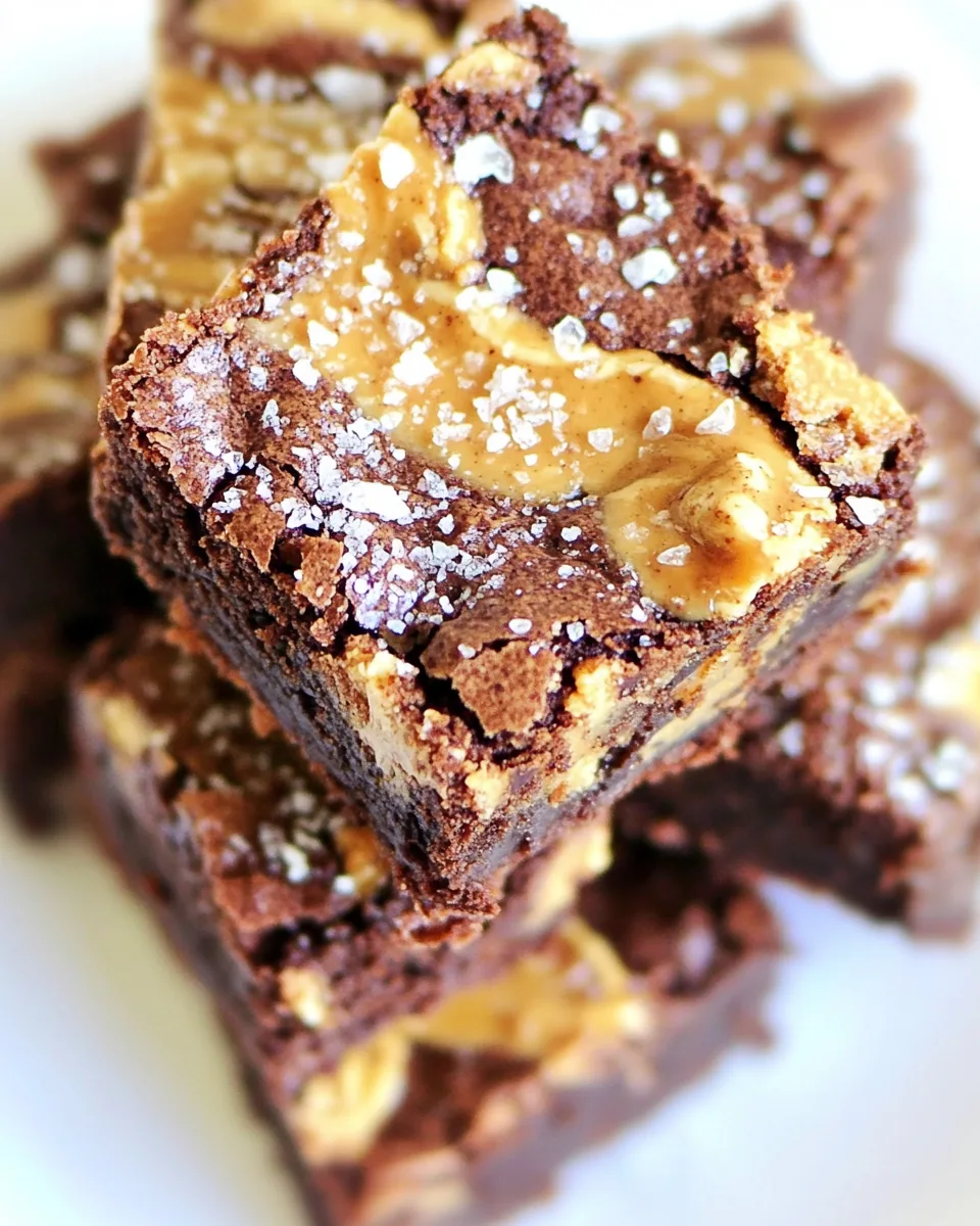 Fudgy Peanut Butter Swirl Brownies