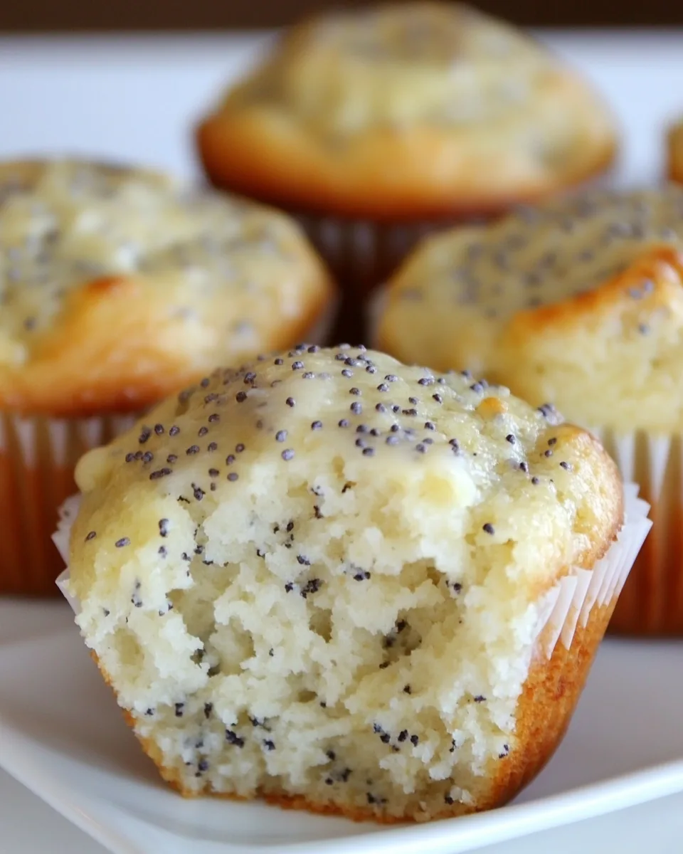 Glazed Greek Yogurt Lemon Poppyseed Muffins