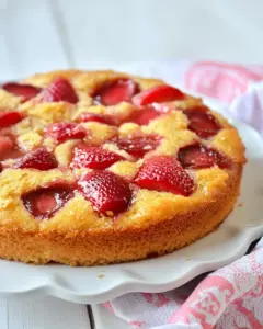 Gluten Free Strawberry Rhubarb Upside Down Cake