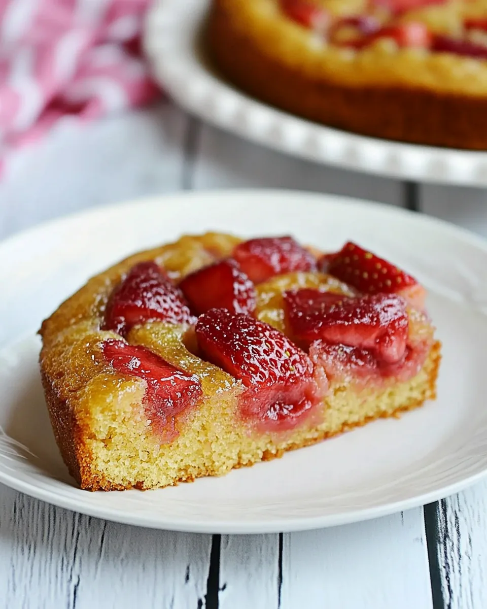 Gluten Free Strawberry Rhubarb Upside Down Cake