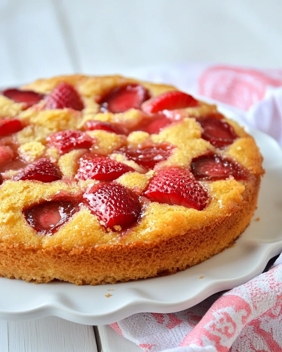 Gluten Free Strawberry Rhubarb Upside Down Cake